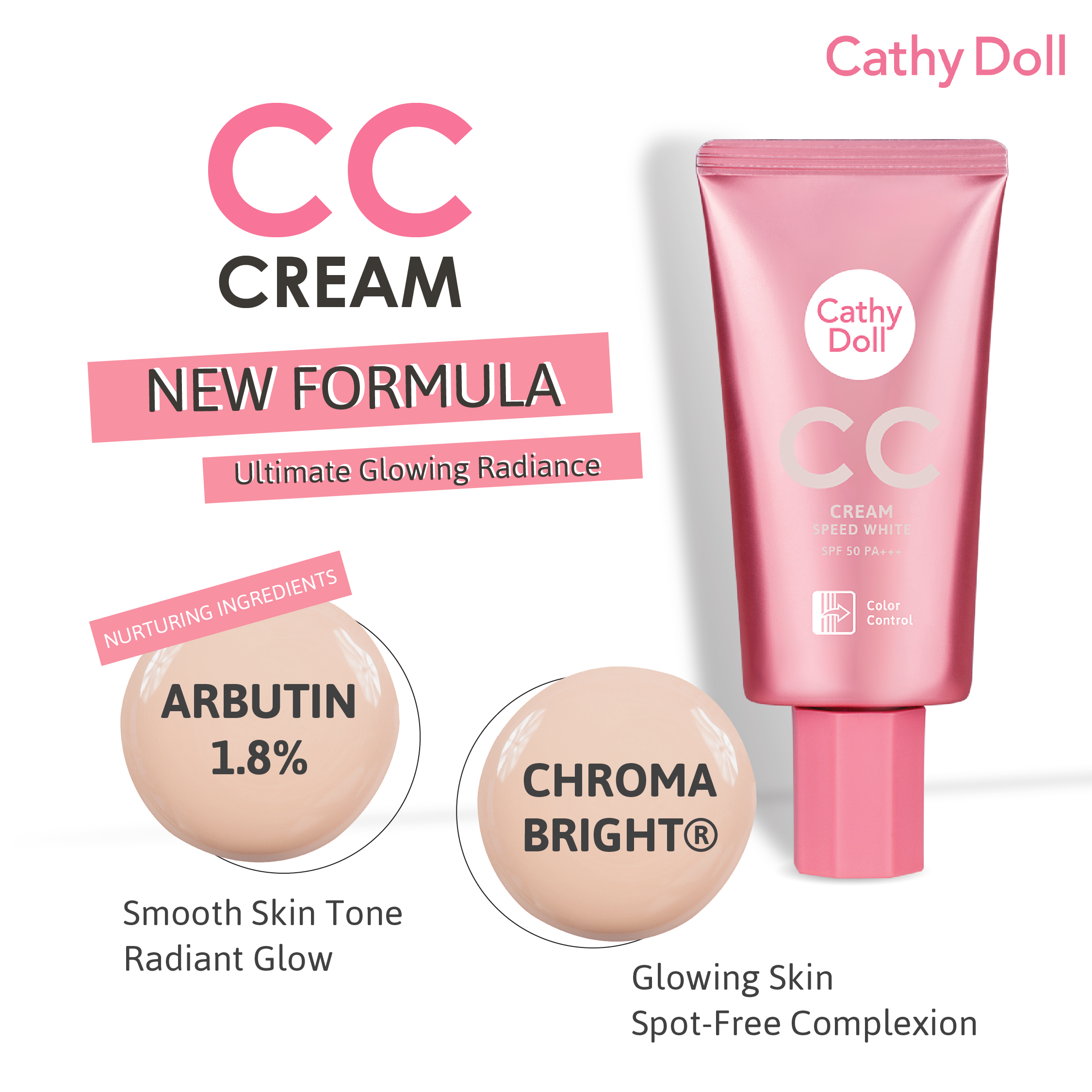 CC Cream SPF50 PA+++ 50ml Cathy Doll (M) Speed White Shade 2 Green. 