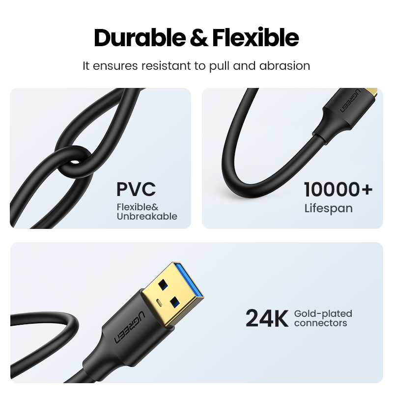 UGREEN USB 3.0 A to A Cable Type A Male to Male Cable Cord for Data Transfer Hard Drive Enclosures, Printers, Modems, Cameras. 