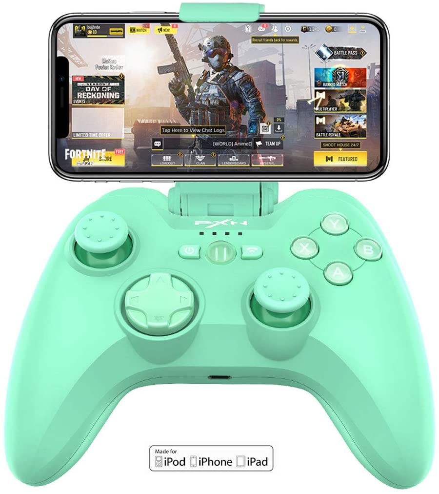 PXN 6603 Wireless Bluetooth Gaming Controller for MFi Mobile Game Joystick Gamepad With Clamp. 
