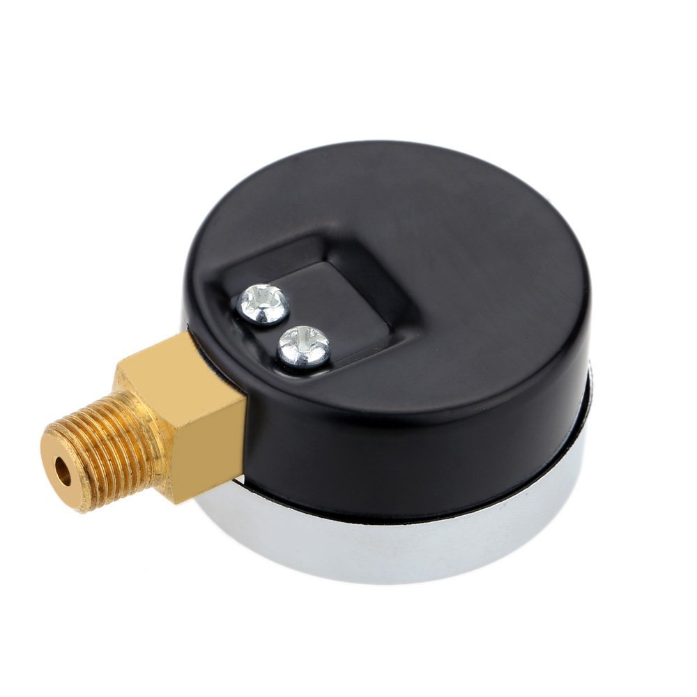Pressure Gauge - 0 - 30 psi 0 - 2 bar Mini Dial gauge compressor meters hydraulic pressure gauge Gage double scale Black. 