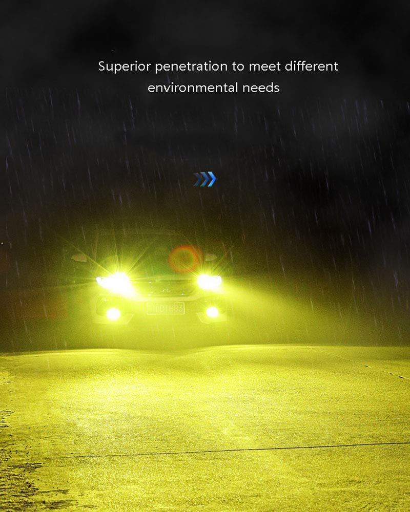 2pcs High Power H3 LED Fog Light 3570 Chips LED Fog Blubs 72W 3200LM 3000K Golden. 