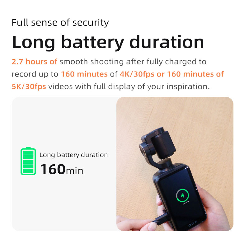 ORDRO M5 Handheld Pocket Digital Camera 5K Camcorder 3-Axis Gimbal Stabilization Face Tracking for Photographs Vlog Videos. 