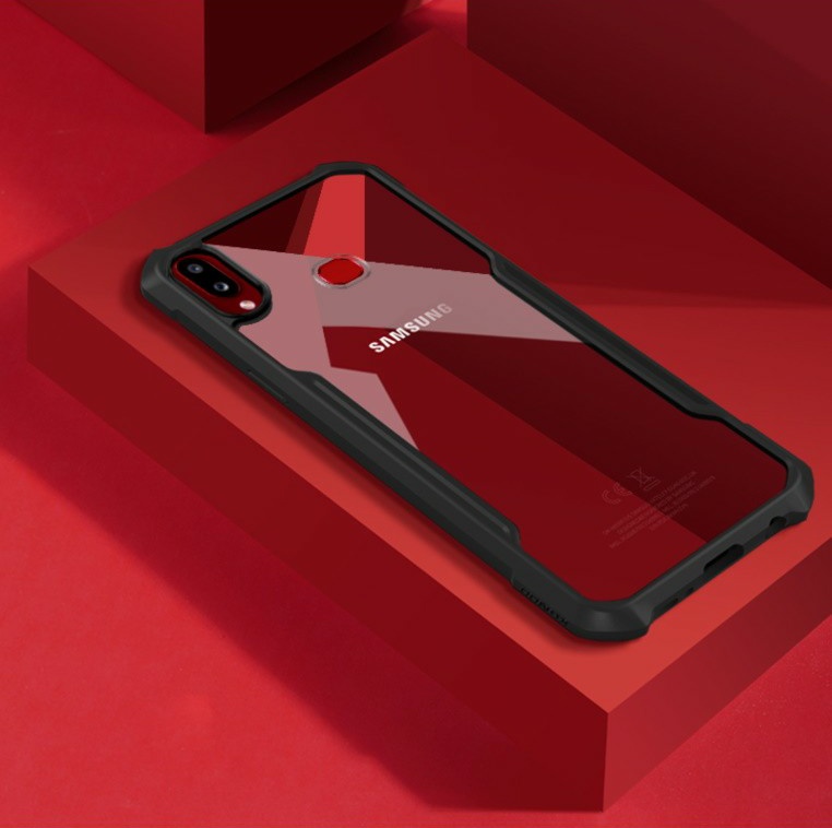 For Samsung Galaxy A20 Edge-Reinforced Shockproof Cushion Back Clear Hybrid Transparent Hard Cover Casing