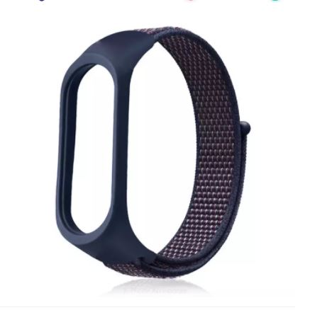 Mi Band 3, 4, 5, 6 Nylon Fabric Sport Strap with Hook-and-Loop Fastener, Comfortable Silicone Wristband for Daily Wear. 