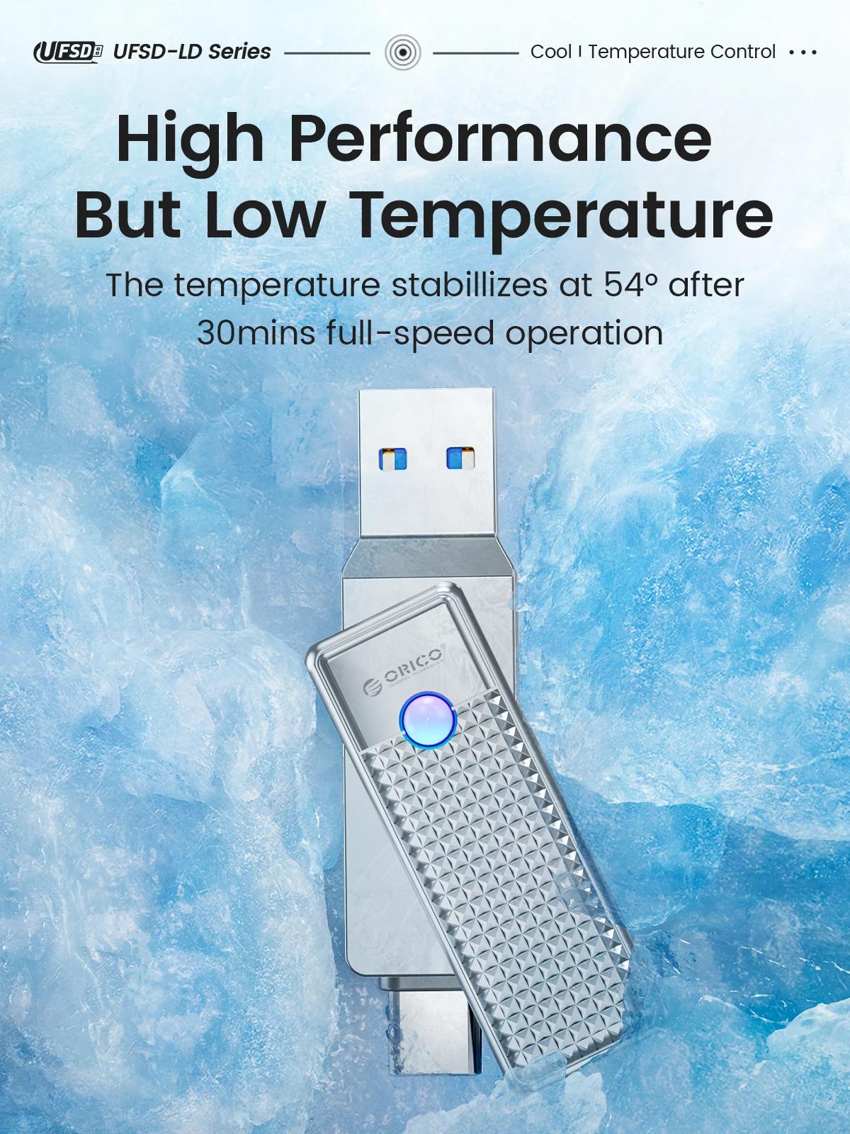ORICO 2 in 1 OTG USB 3.2 Usb-C Flash Pen Drive Memory Stick Usb3.2 Flash Disk 64GB/128GB/256GB Type C Pendrive. 