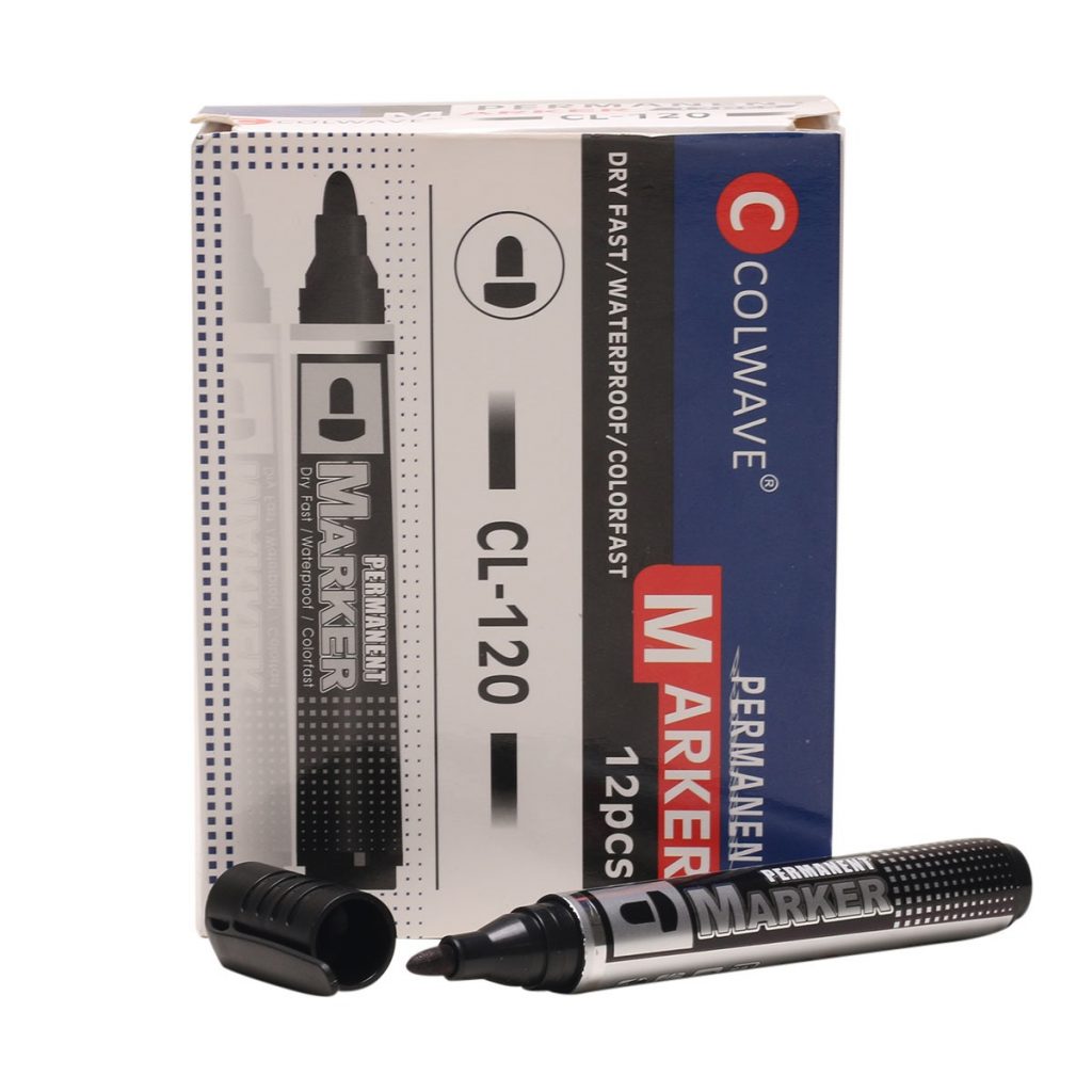 Waterproof Dry Fast Colwave CL-120 Permanent Marker Pen Black Single Head
