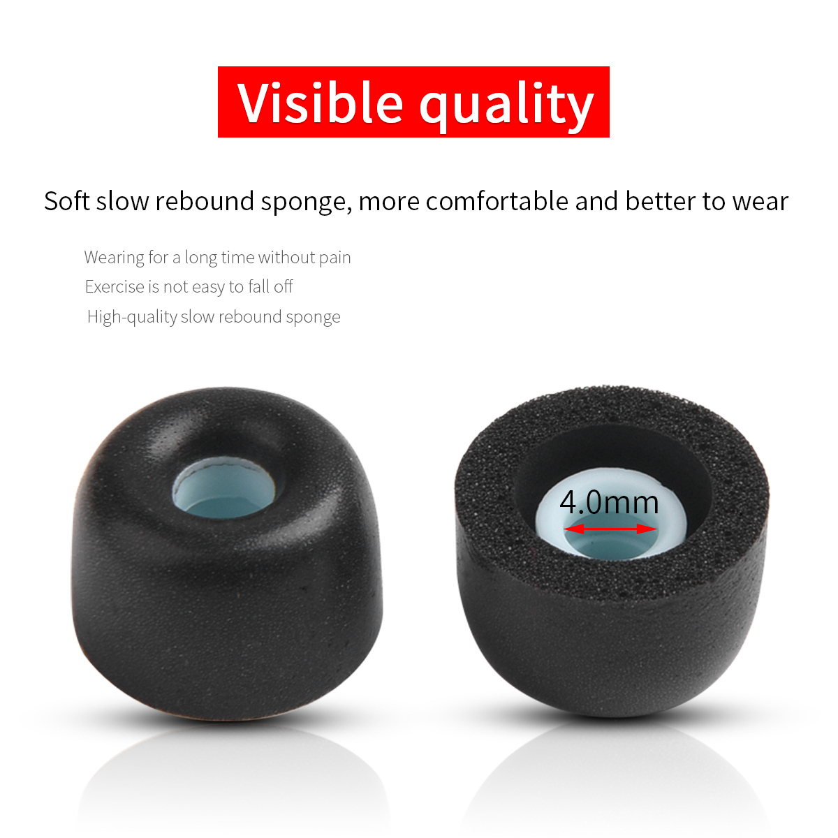 4pcs Memory Foam Ear Tips For Nothing Ear 1 Tws Earphone Eartips For Nothing Ear1 Tips Anti-Drop Noise Reduction 4mm. 