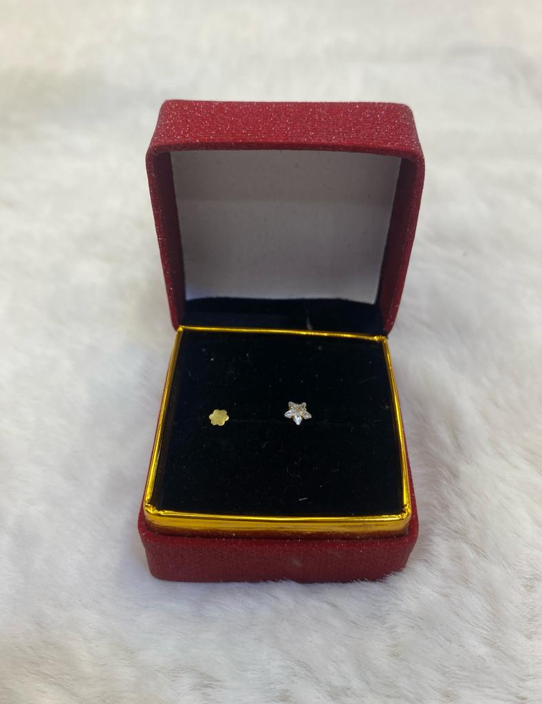 Understated -Premium Quality - SJ54 Diamond Cut Zirconia Stone Regular Usable Nose pin Nakful With Gift Box- Progressively Better. 