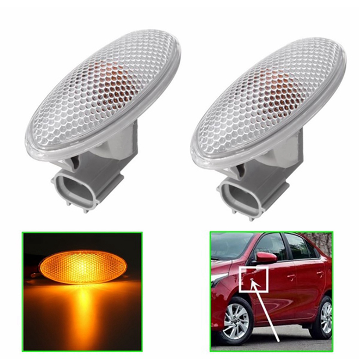 2Pcs 6000K White 1157 50SMD Tail Brake LED Lights Bulb 12V with 2Pcs Turn Signal Light for / 06-13