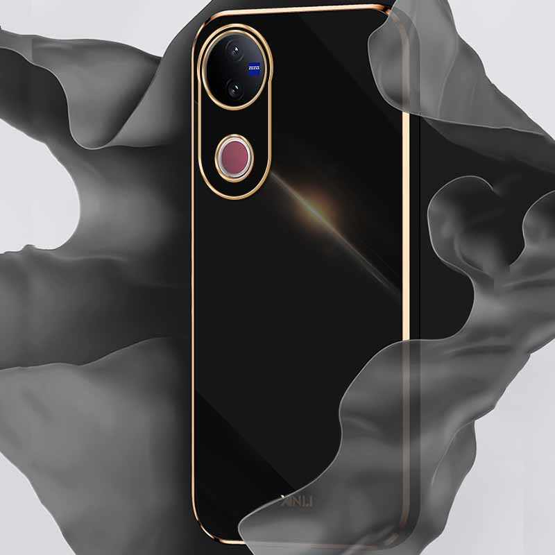 Biruiqu for VIVO V50 VIVO T4R Back Cover Luxury 6D Plating Frame Shiny Bling Phone Pounch Soft Silicone Square Phone Case. 