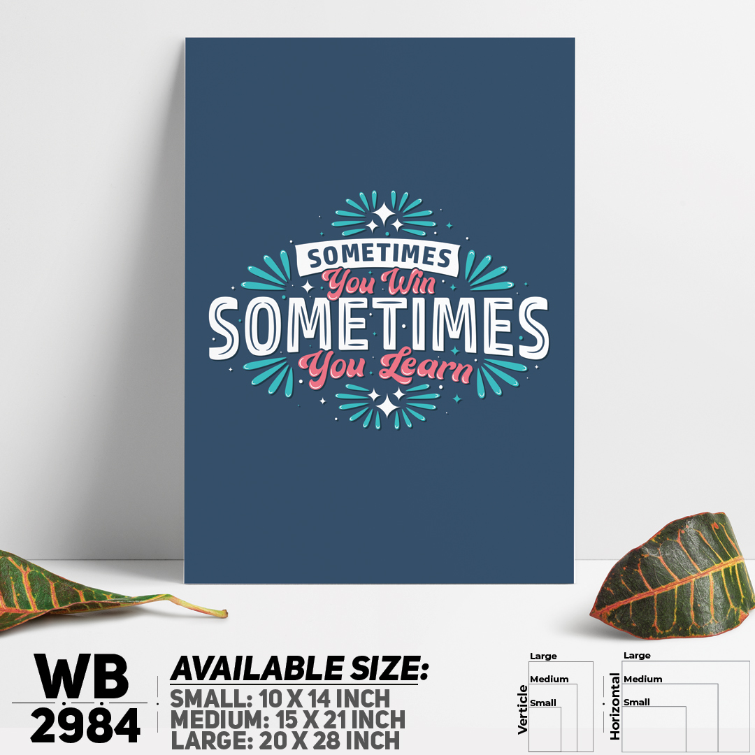Sometimes You Win Or Learn - Motivational Wall Canvas For Home Decoration Wall Canvas Painting Canvas Art - WB2984 - Zoom Decor