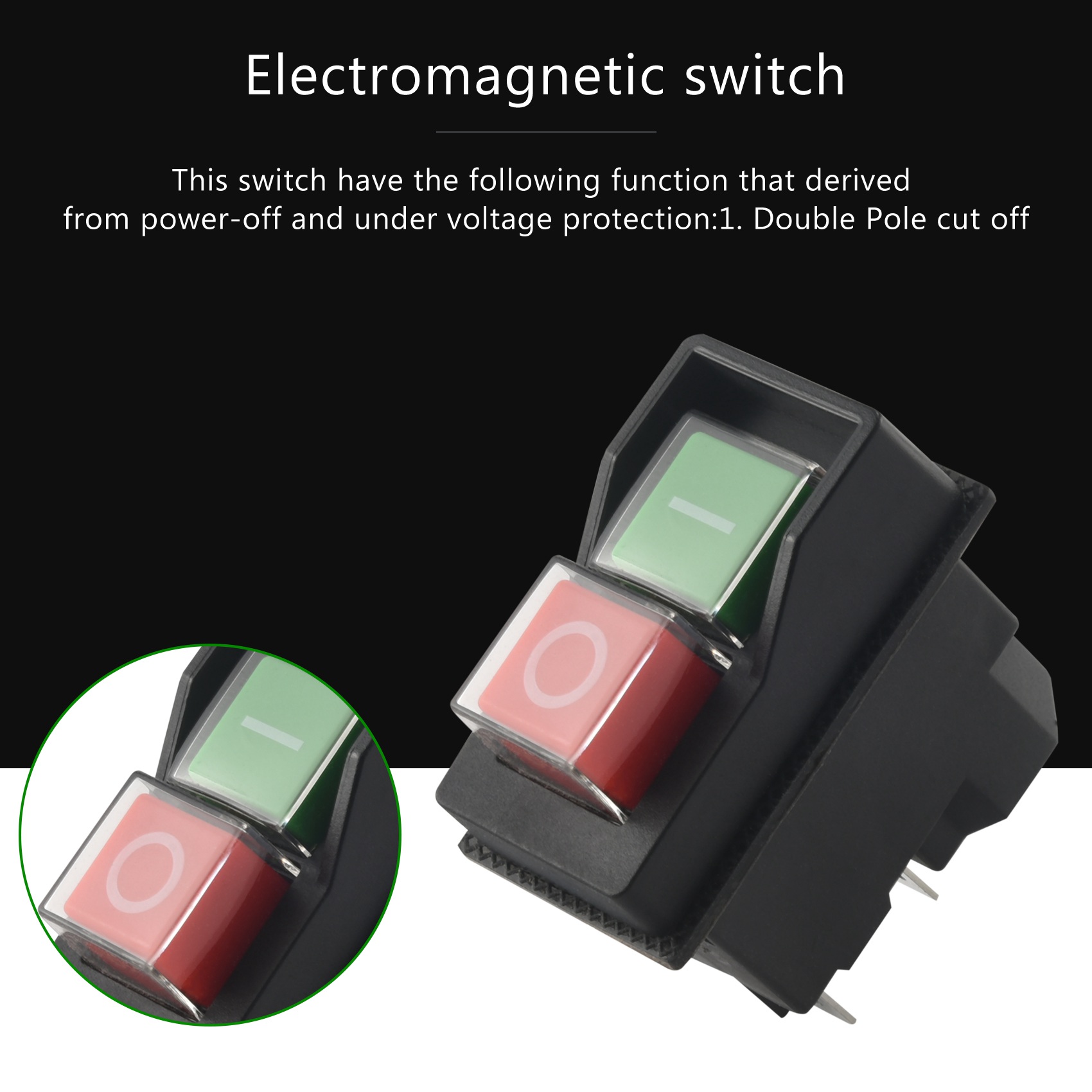 Waterproof Electromagnetic Push Button Switch 5 Pins KJD17 220-240V. 