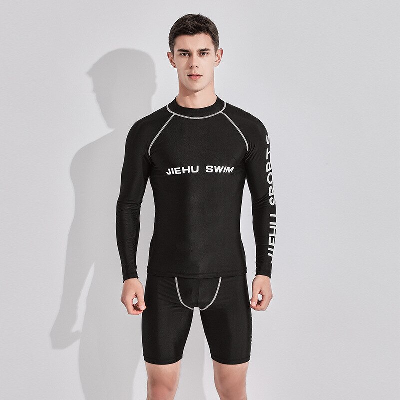 Men's Swimming T-shirt Swimsuit Beach UV Protection Rash Guard Swimwear Diving Rashguard Long Sleeve Surfing Suits Surf T-shirt