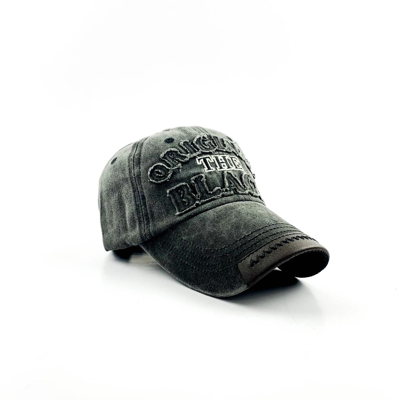 THE BLACK LOGO Denim/ jeans Febric Cap/ Hat (Black)