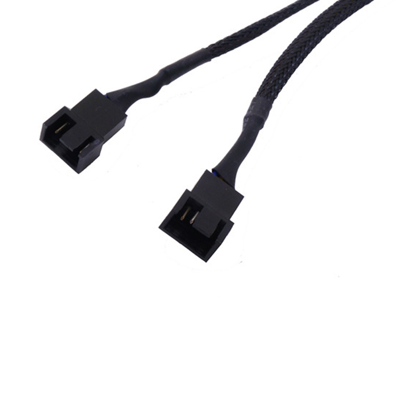 【3C VictoryEagle】Way PWM 4Pin/3Pin Computer Fan Sleeved Splitter Cable 27cm. 