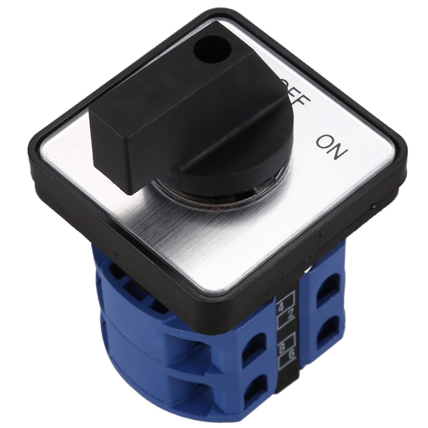AC660V 25A 2-Pole 3-Position Momentary Plastic Rotary Changeover Switch Blue+Black. 