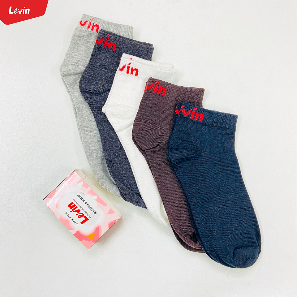 Levin Premium Quality 5 Pairs Low Cut Sports Casual Socks Ankle Moja For Men. 