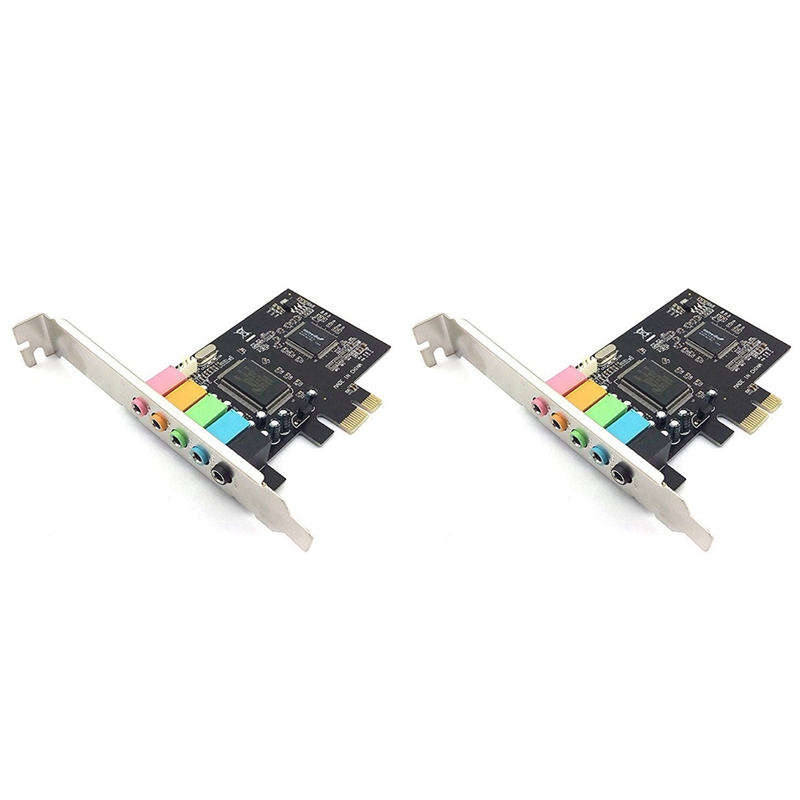 TWEXQNY 2X 5.1 Internal Sound Card for Windows 10 with Low Profile Bracket, 3D Stereo PCI-E, Chip 32/64 Bit Sound Card PCI
