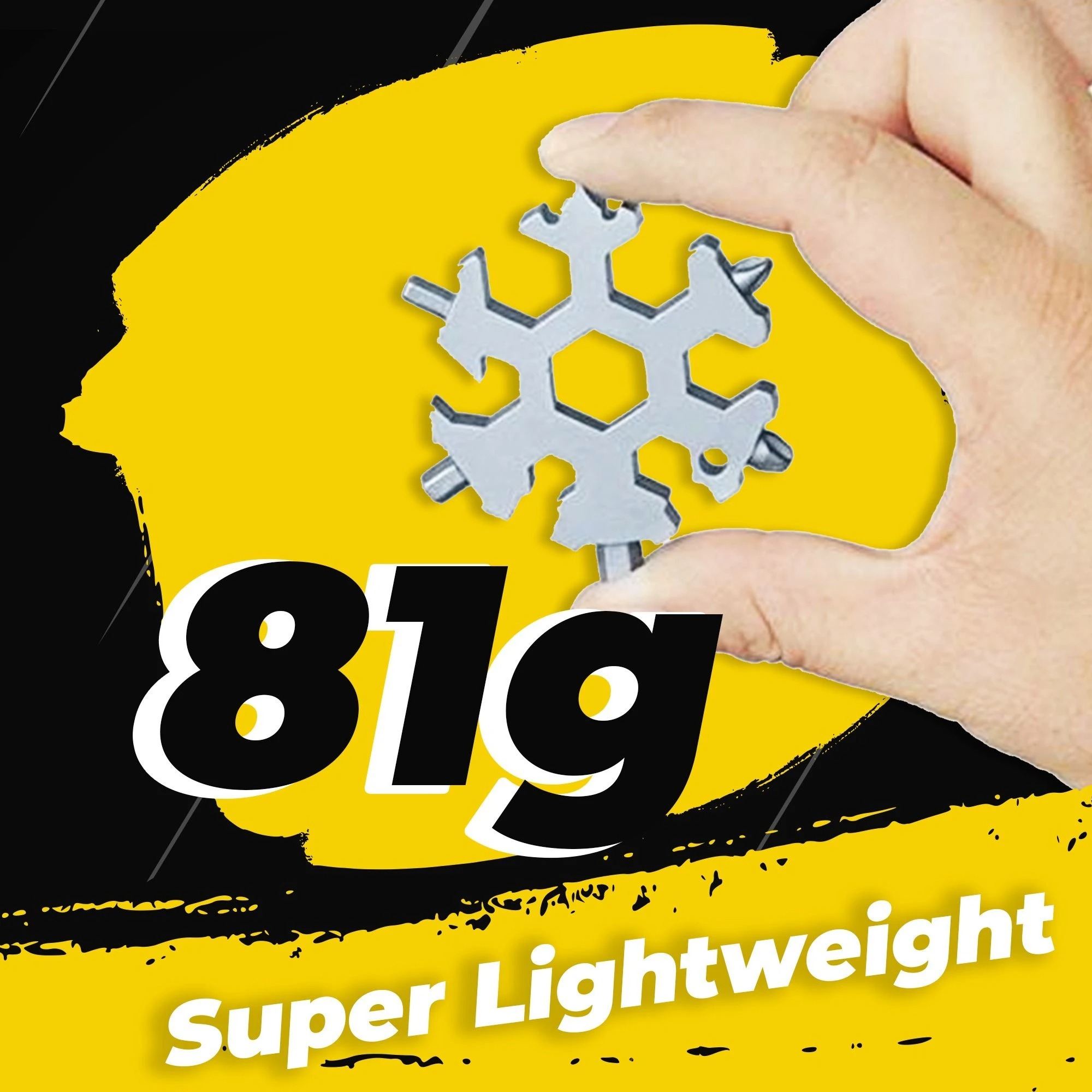 18-in-1 Snowflake Stainless Steel Multitool,Bottle Opener/Wrench/Screwdriver/Hand tools with Keychain, Tool Kit for All Occasions, Gadgets. 