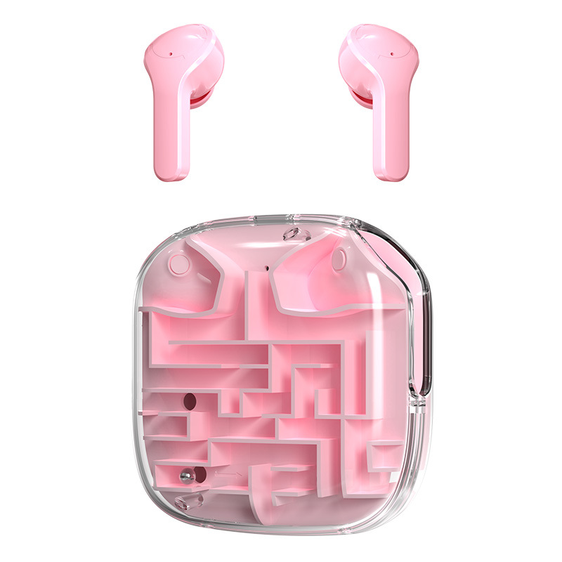 Cross-border New ENC Noise Reduction Bluetooth Headset Maze Puzzle Wireless Headset In-ear HD Call Low Latency. 