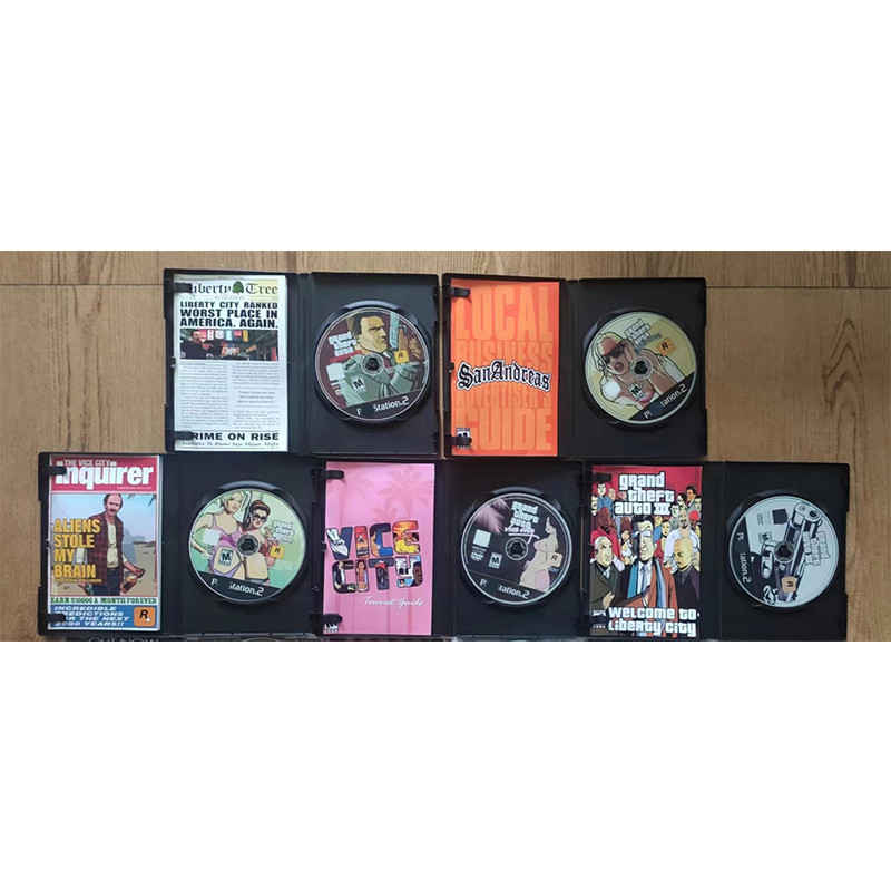 PS2 Copy Game Disc GTA Series With Manual Unlock Console Station 2 Retro Optical Driver Video Game Machine parts. 