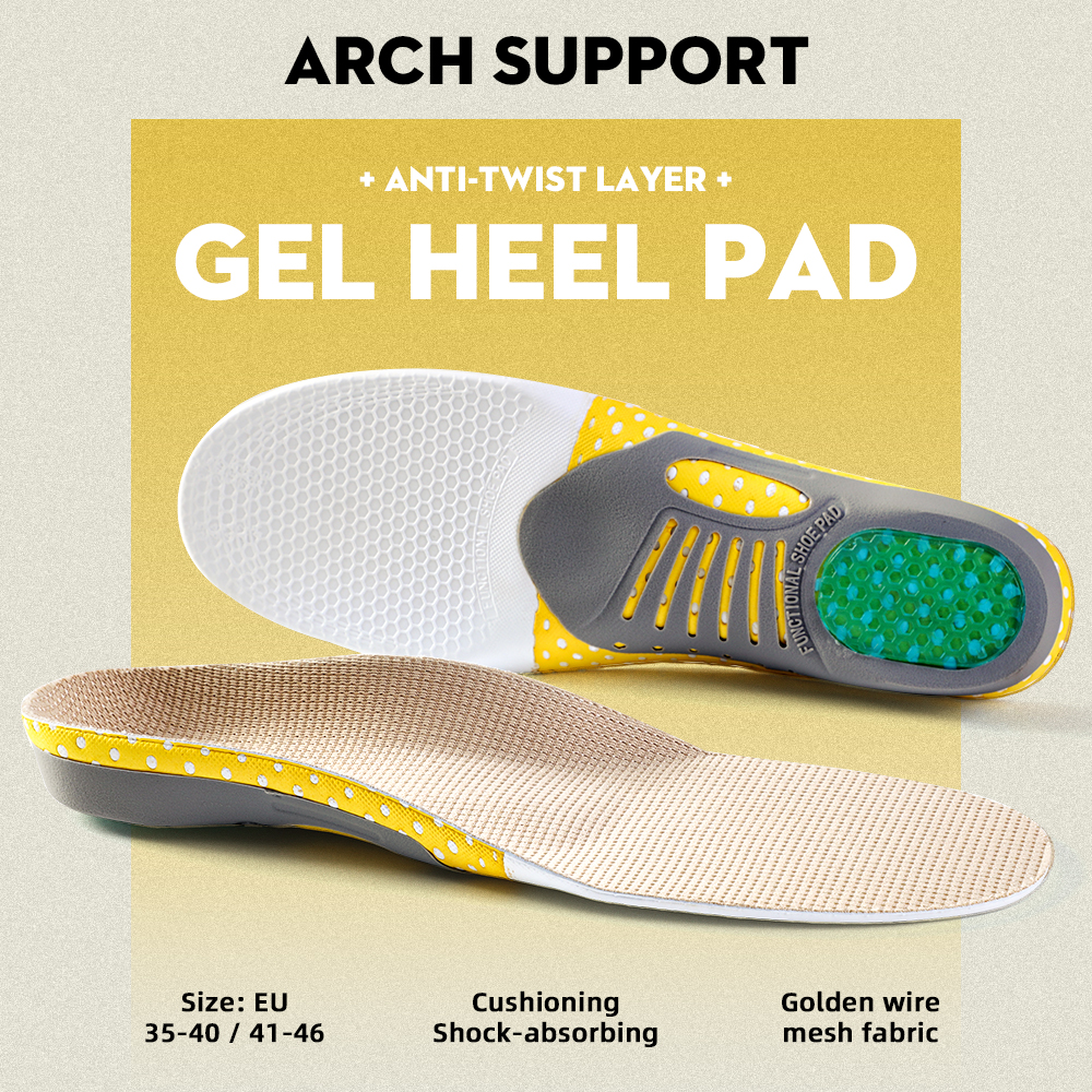 RunY Insoles Arch Support Silicone Pads Corrective Flat Feet Comfort Cushioning Breathable. 