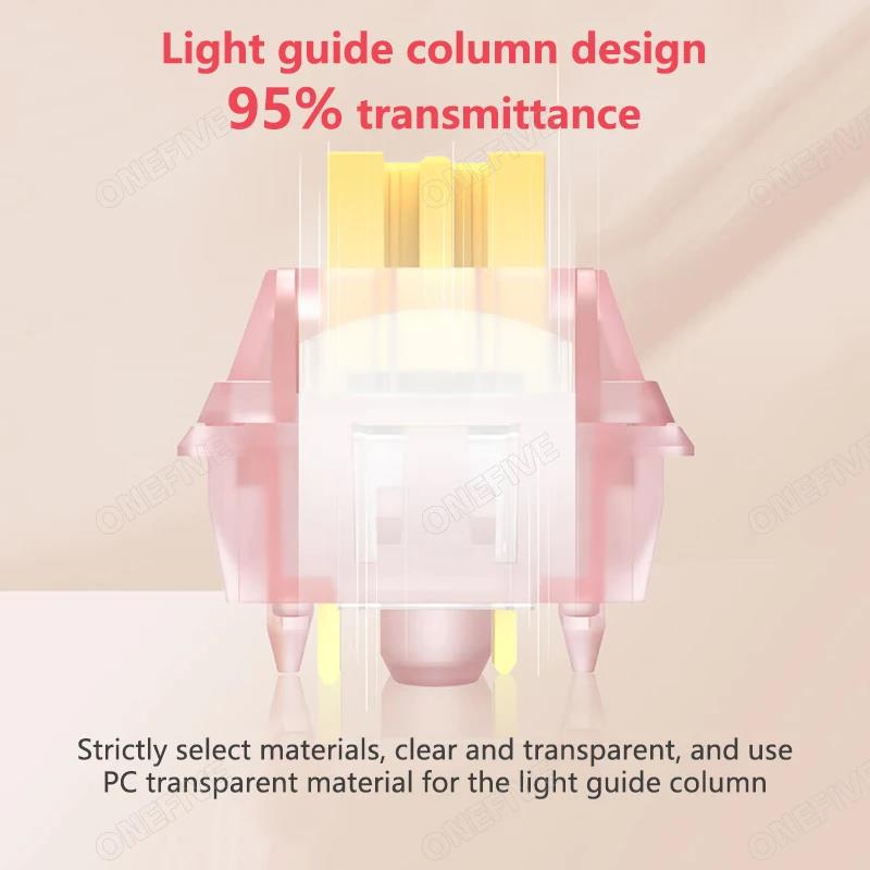 Outemu Silent Peach V3 Switch Lubed Silent Lemon V3 Switches Mechanical Keyboard Linear Tactile 5Pin Hot swap PA66 Pre Lubed POM. 