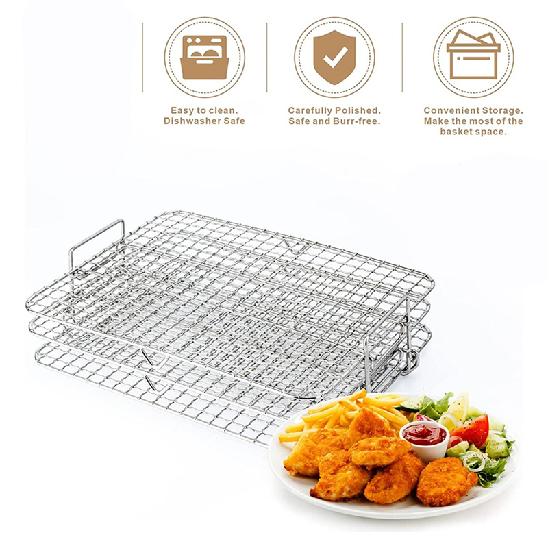FORIDE Air Fryer Rack for Ninja Foodi Grill XL Air Fryer, Multi-Layer Dehydrator Rack Toast Rack Air Fryer Accessories. 