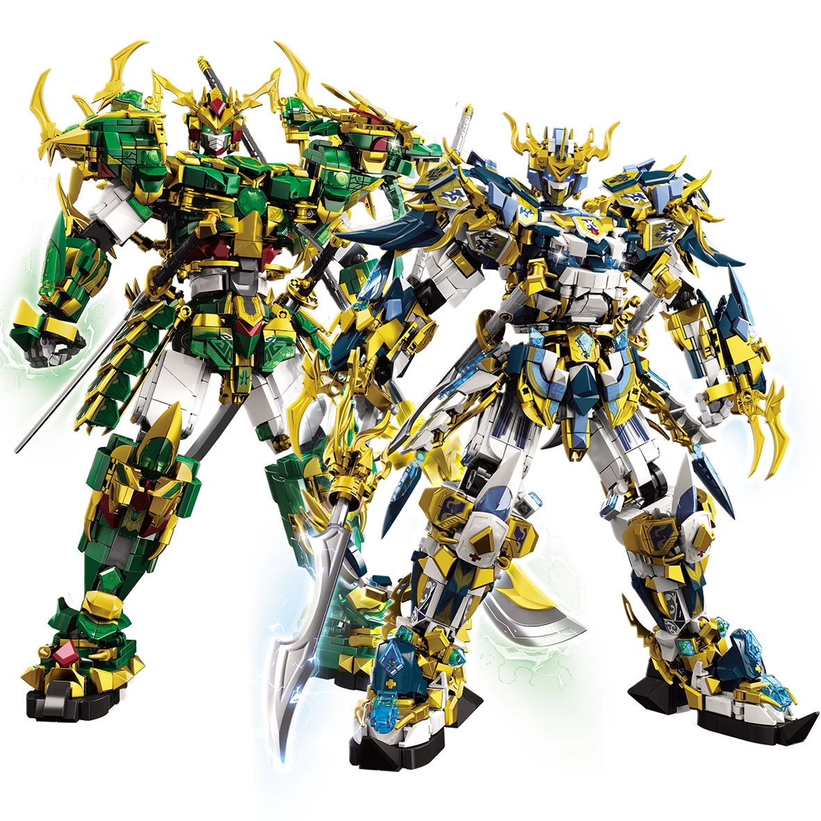 The 2024 new children's building blocks are compatible with Lego Guan Yu mecha Qinglong Romance of the Three Kingdoms Zhao Yun model toys. 