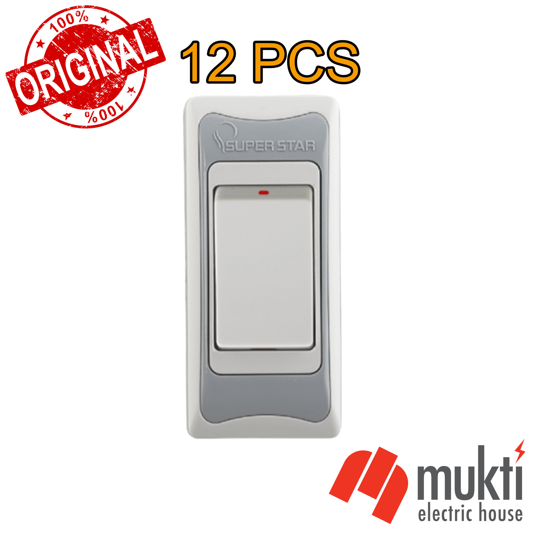 Super Star Premium Series 6A Two Way Piano Gang Switch 2Way Socket SuperStar SSG. 