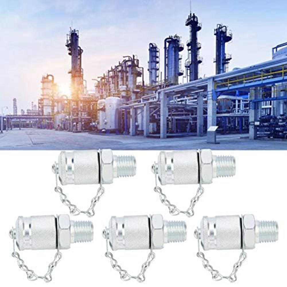 Hydraulic Test Fitting Kit, Hydraulic Test Adapter for PT/PPT Series Fittings,NPT1/4,5PCS Durable Easy Install Easy to Use. 