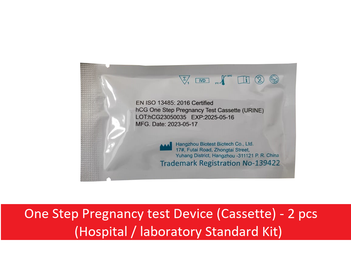 Excel Hospital/ Diagnostic lab Usable  Pregnancy (ICT Method) Test Cassette - 2pcs. 