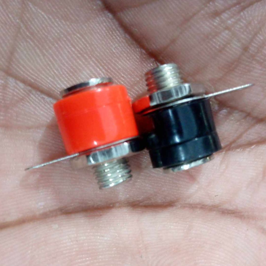 2Pair- FEMALE Banana SOCKET 4mm Lantern Head RED & BLACK Socket Screw Terminal Cables Connector 4mm Female Banana Socket For Audio Speaker Jack. 