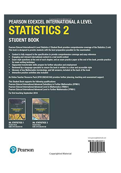 Pearson Edexcel International A Level Statistics 2 Student Book. 