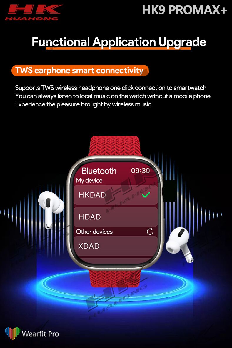 Hk9 Pro Max+ Gen 4 Super Amoled Display Smartwatch With ChatGPT 2GB ROM Dual Straps. 