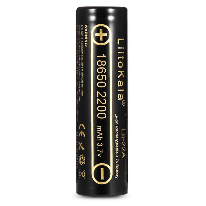 LiitoKala Lii-22A 3.7V 18650 2200mAh Rechargeable Battery li ion Batteries Li-ion Lithium Battery for Flashlight- 1pcs. 