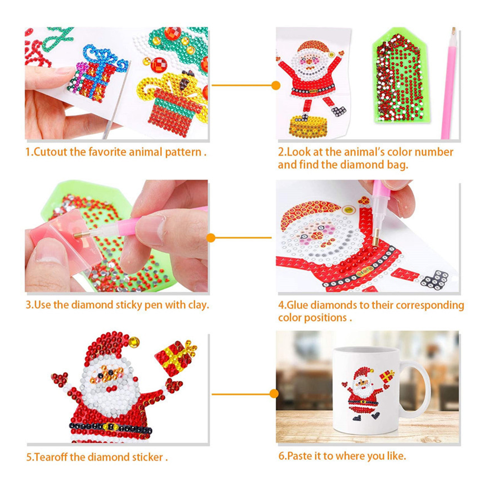 1 Set Diamond Painting Xmas Theme DIY Resin Practical Widely Applied Diamond Painting Kit for Home. 