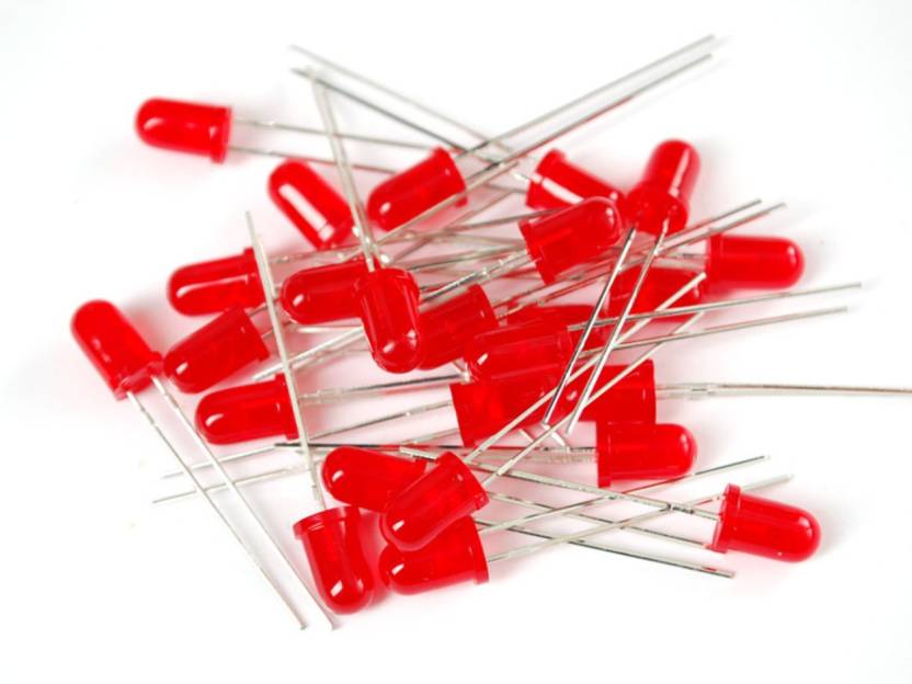 50Pcs- 5mm COLORFUL RED LED 5mm Round LED Light Emitting Diode Basic Red Light Bulbs For Electronics Project Indicator Front Panels LED Light DIY. 