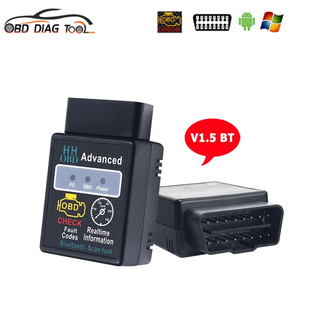 OBD2 Scanner HH OBD ELM327 V1.5 -Compatible for Android PC OBDII ELM 327 1.5  Adapter Code Reader Diagnostic Tools