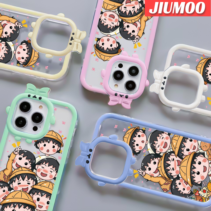 JIUMOO For Samsung A53 5G Case Cartoon Chibi Maruko-chan Little Monster Camera Lens Soft Clear Shockproof Phone Cases Silicone Protective Case Transparent Back Cover. 
