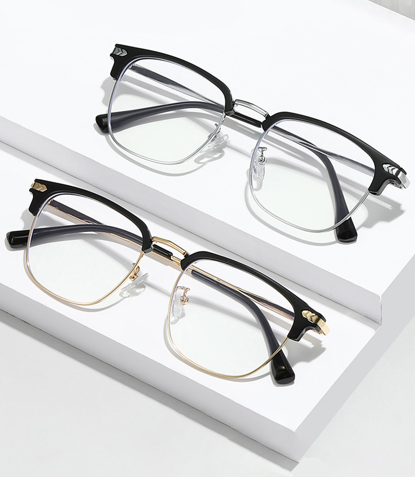 Half Frame Clear Glasses Men Fashion Daraz Retro Half Rim