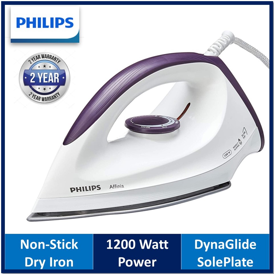 Philips GC160/22 Affinia Dry Iron with DynaGlide Soleplate