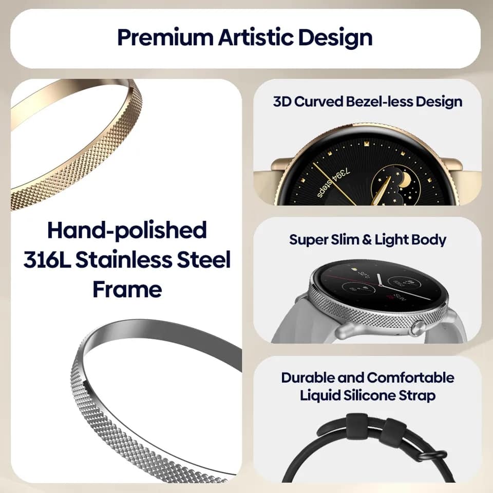 Zeblaze GTR 3 Pro Amoled Display Smart Watch Fitness & Wellness Smart Watch. 