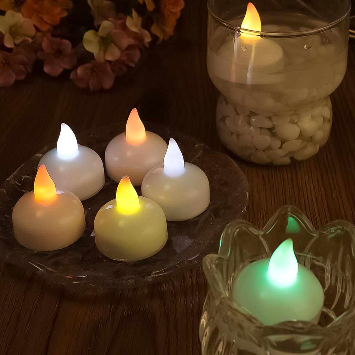 Flickering Flameless LED Candles Light Lamp Waterproof Floating on Water LED Tea Light for Pool Spa Decor. 