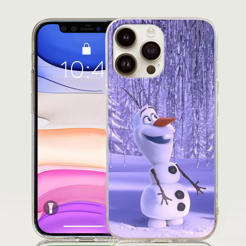 Olaf Snowman Frozen Case for Apple iPhone 11 12 13 Mini 14 15 Pro Max 7 8 Plus X XS Clear TPU Phone Cover. 