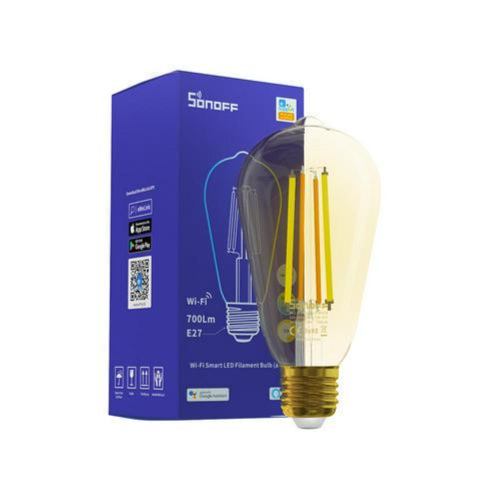 SONOFF B02-F A60/ ST64 Wifi Led Bulb Filament Smart Bulbs100-250V Night Light Warm White Lighting for Google Home Alexa. 