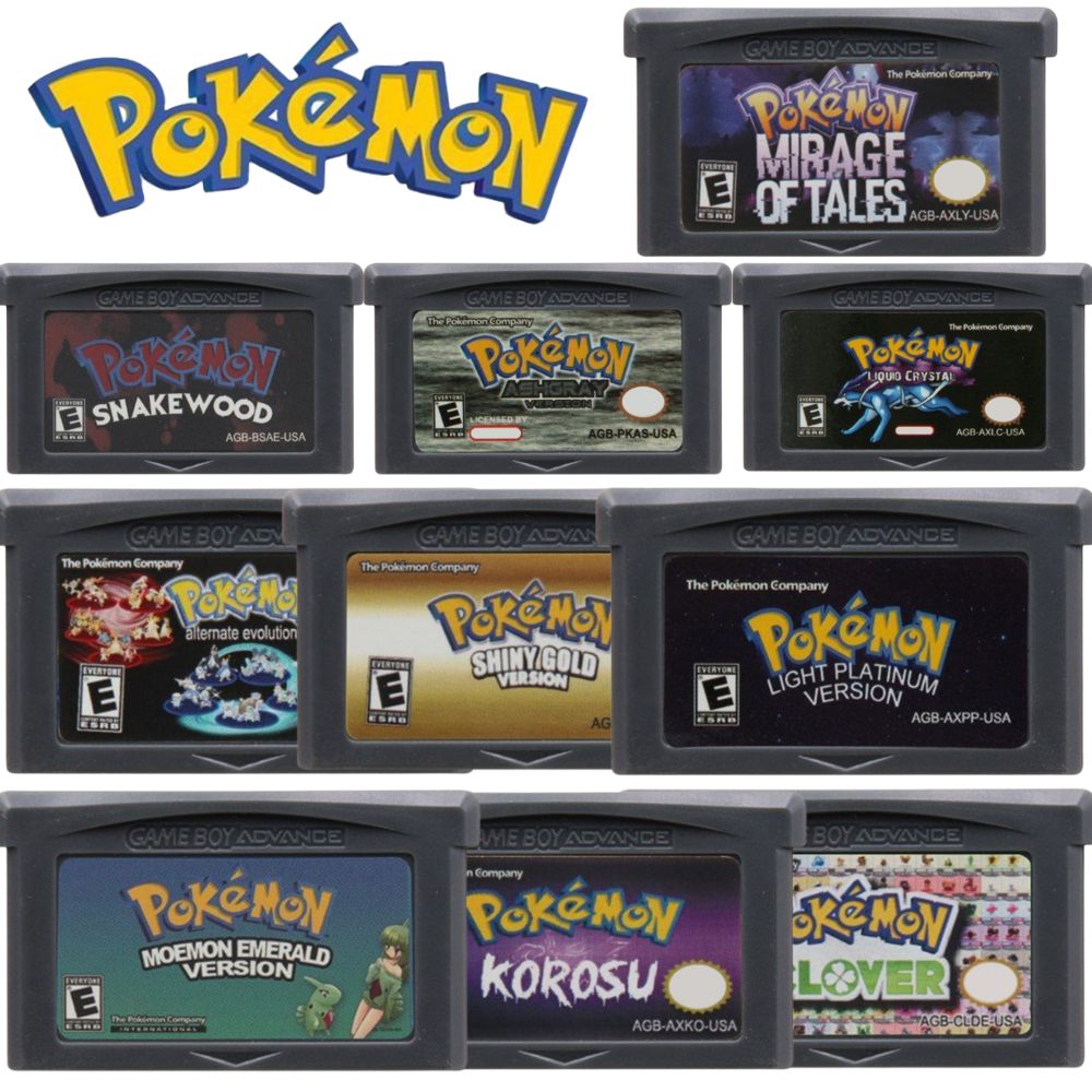 GBA Game Cartridge 32 Bit Video Game Console Card Pokemon Fuligin AshGray Liquid Crystal My Ass USA Version for GBA/NDS