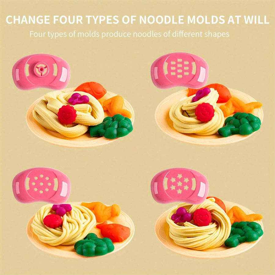 Cartoon Cute Pig Noodle Maker Clay Dough Set, Play Dough Machine Clay Dough Strips Toy Set for Kids. 