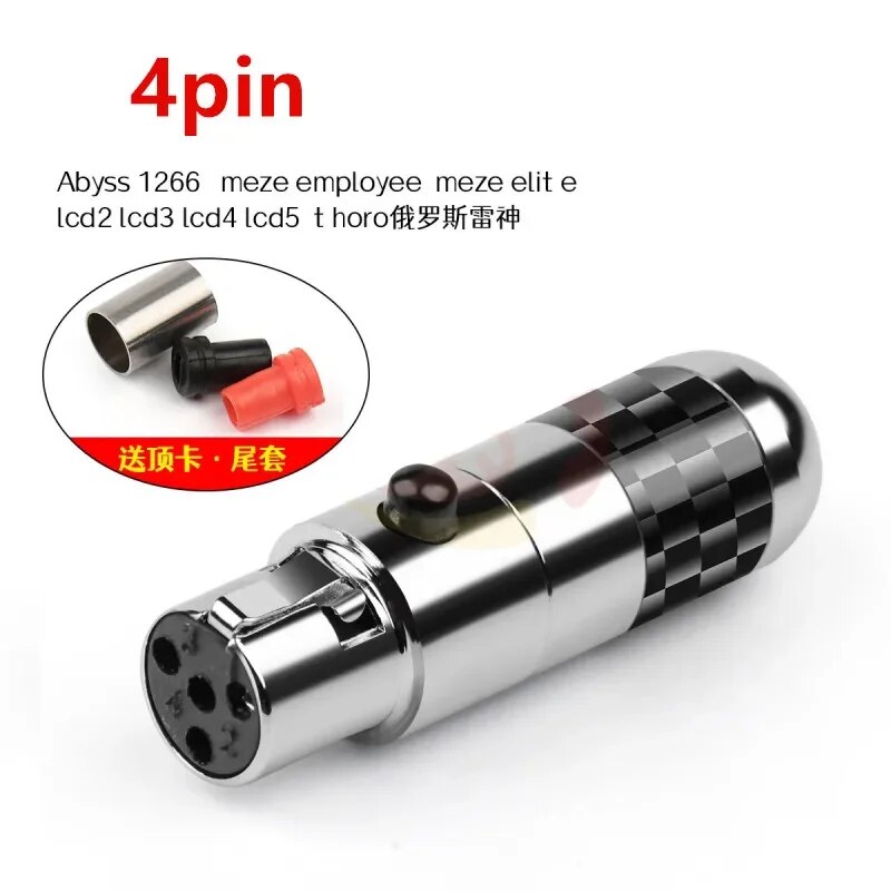 Mini XLR Female Connectors 3pin 4pin Rhodium Plated Audio Plug Headphone Adapter Speaker HIFI Mic Jack XLR Balance Cable DT1770. 