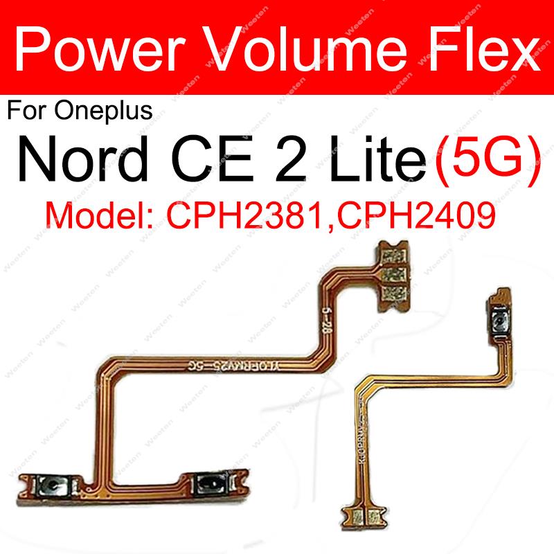 For Oneplus 1+ Nord CE CE 2 CE2 Lite 5G On Off Power Volume Switch Button Flex Cable Side Key Flex Ribbon Replacement. 